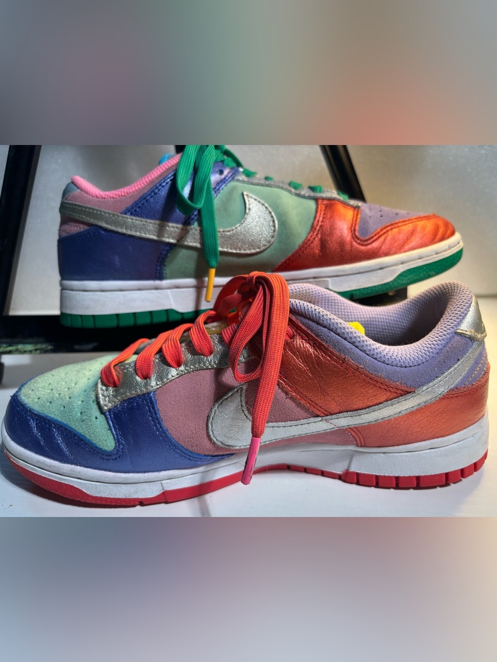 Nike Dunk Low Sunset Pulse Women’s 8 Colorful Metallic Sneakers - Picture 4 of 10